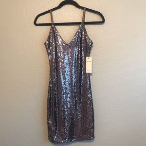 Purple Sequin Party Dress